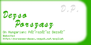 dezso porszasz business card